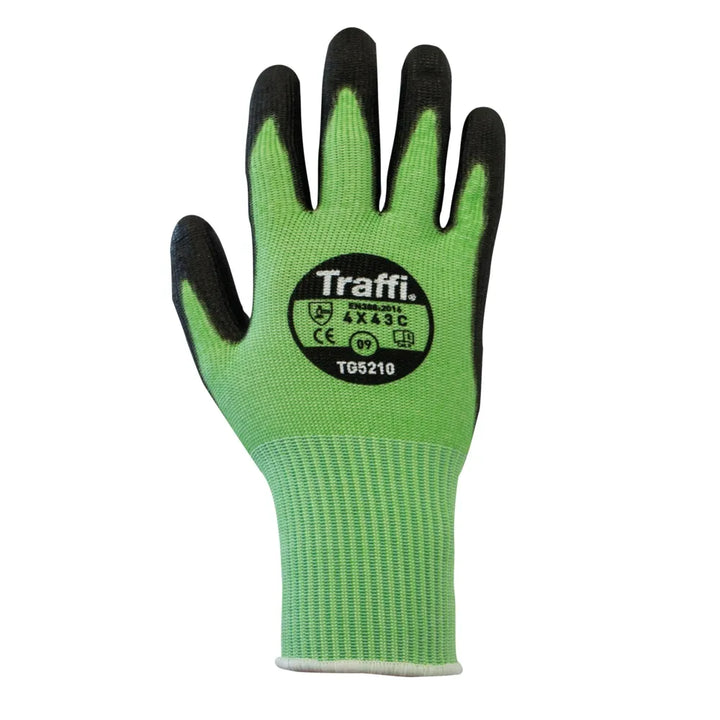 Green Metric Cut C Traffi TG5210 Gloves – Ideal for Industrial Applications