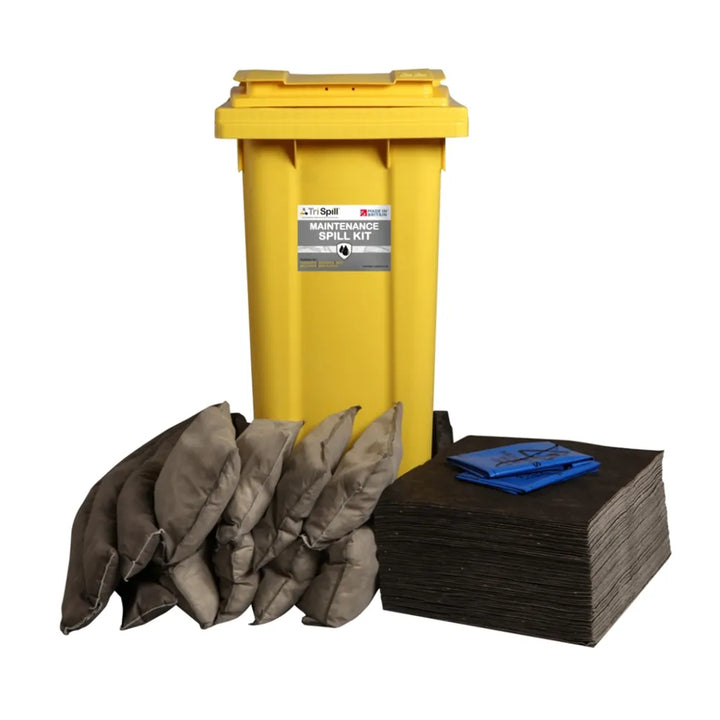 Maintenance Spill Kit - 120L | Easy Transport Spill Management in Wheelie Bin