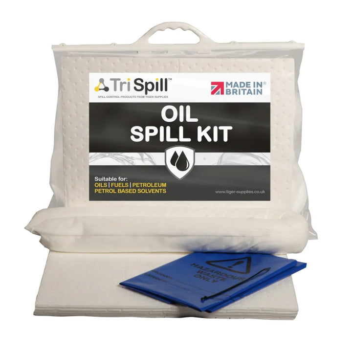 Compact 15 Litre Oil Spill Kit in Clip Top Bag for Quick Response