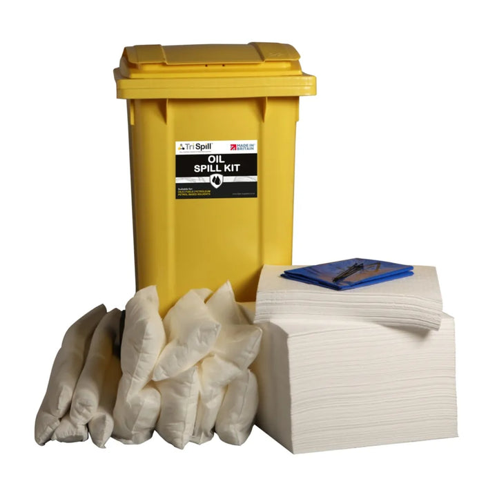 240 Litre Oil Spill Kit in Wheelie Bin - Industrial Spill Response