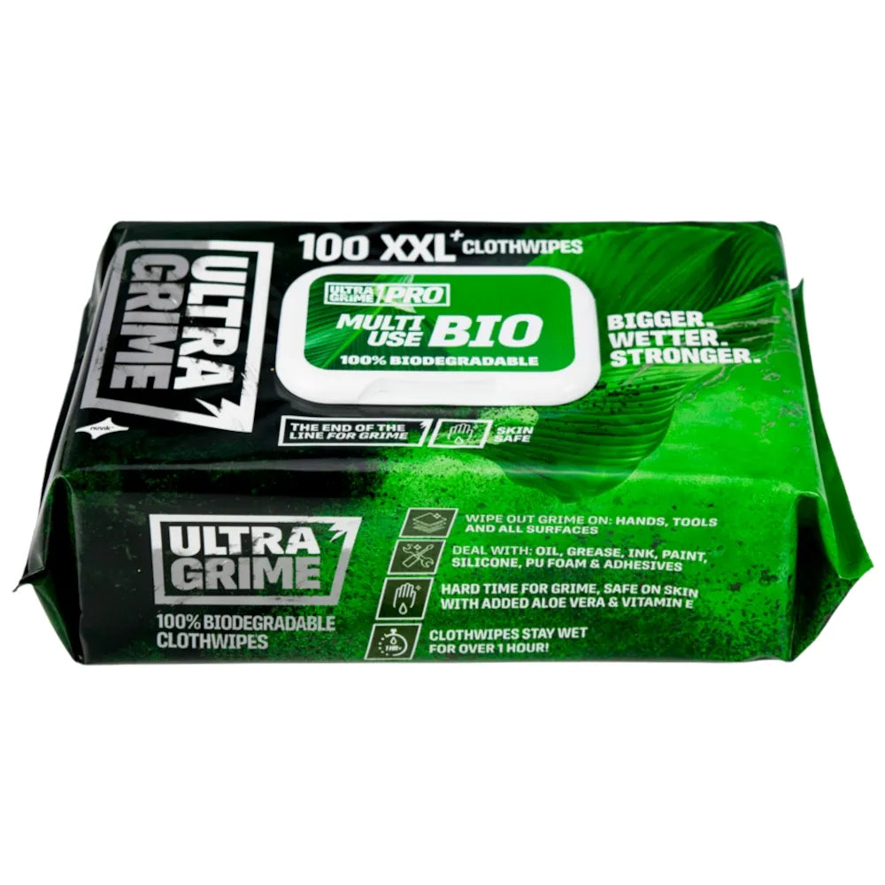 Uniwipe UltraGrime Pro Bio XXL Wipes - Pack of 100 | Eco-Friendly & Biodegradable