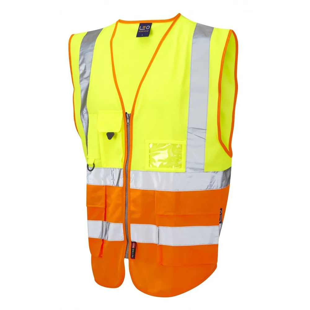 W11 Hi-Vis Superior Waistcoat - Enhanced Visibility Safety Vest with Reflective Tape