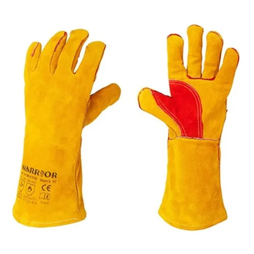 Superior Protection: Warrior Yellow Welding Gauntlet - Universal Size