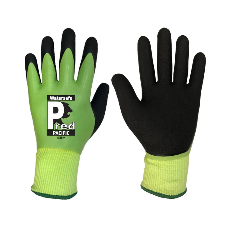 Durable Watersafe Pacific Green Wet Grip Gloves for Industrial Use