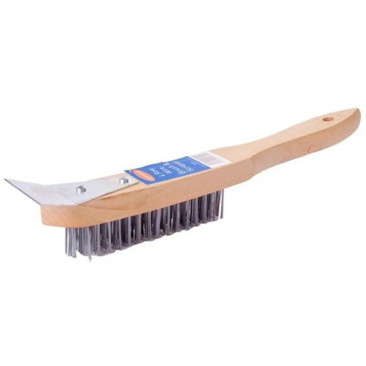 Wire Brush with Scraper - Multi-Purpose Cleaning Tool