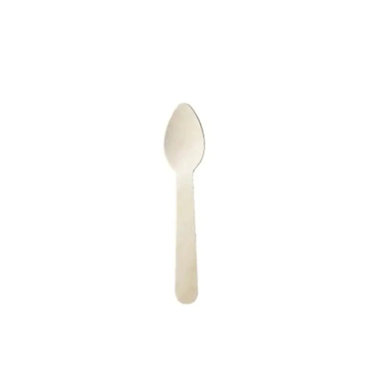 Eco-Friendly Wooden Teaspoons 110mm - Pack of 100 | Biodegradable Cutlery