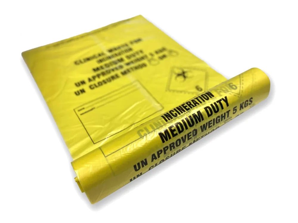 80 Litre Yellow Clinical Waste Sacks - Box of 200 for Safe Disposal