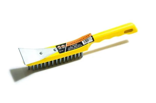 Heavy Duty Wire Brush with Scraper | Tough Cleaning Tool for Rust Removal and Surface Prep